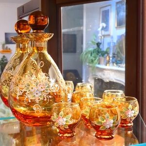 Vintage Italian Murano Decanter and glass set